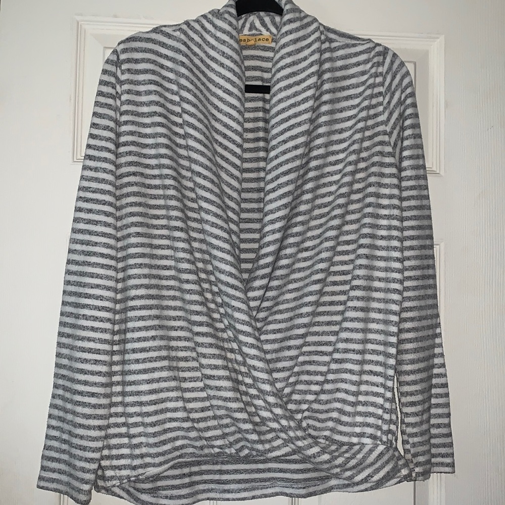 Mesh + Lace Striped Sweater